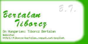 bertalan tiborcz business card